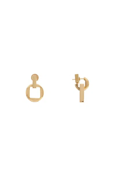Jacquemus Orecchini 'les Pendantes Rond Carré' In Gold