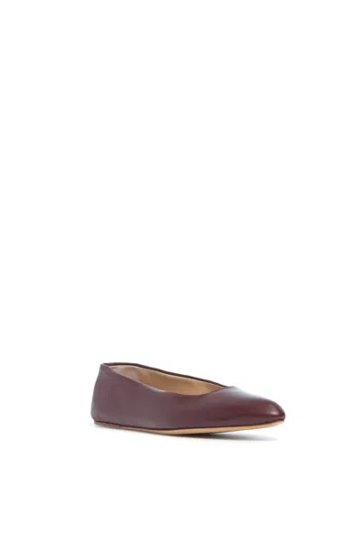 Gabriela Hearst Andre Ballerina Flat Shoe In Bordeaux Leather In Bordeaux