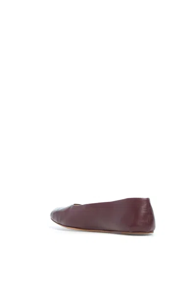 Gabriela Hearst Andre Ballerina Flat Shoe In Bordeaux Leather In Bordeaux