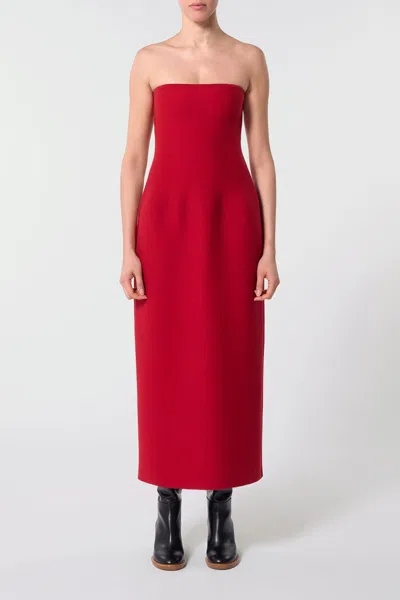 Gabriela Hearst Immanuel Wool Maxi Dress In Scarlet Red