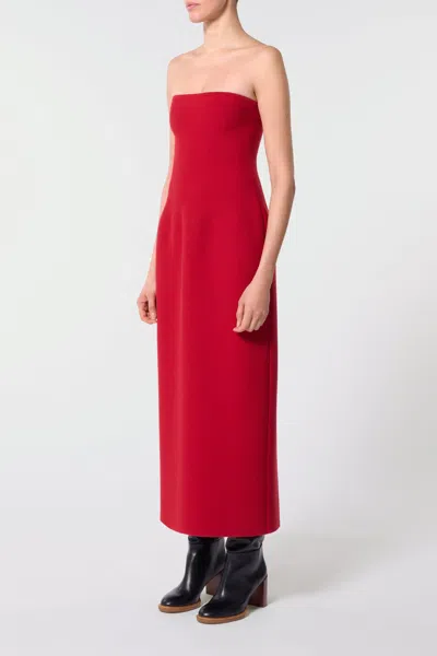 Gabriela Hearst Immanuel Wool Maxi Dress In Scarlet Red