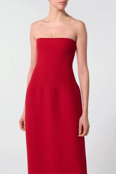 Gabriela Hearst Immanuel Wool Maxi Dress In Scarlet Red