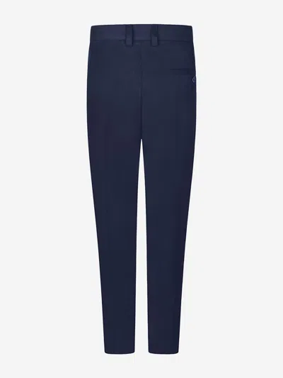 Zeco Schoolwear Boys School Slim Fit Long Leg Trousers In Blue