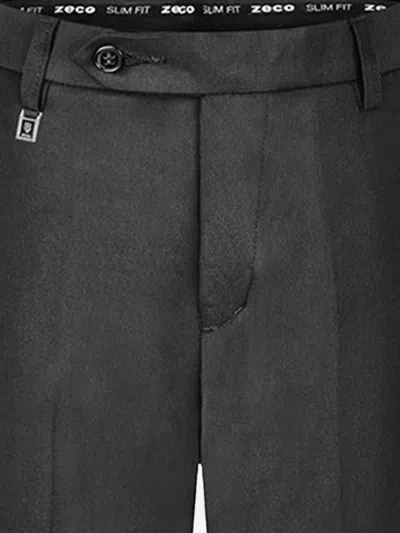Zeco Schoolwear Boys School Slim Fit Regular Leg Trousers In Grey