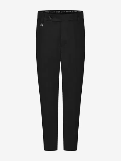 Zeco Schoolwear Boys School Slim Fit Regular Leg Trousers In Black