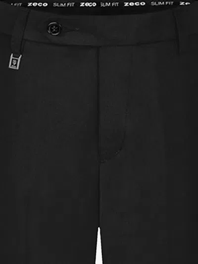 Zeco Schoolwear Boys School Slim Fit Regular Leg Trousers In Black