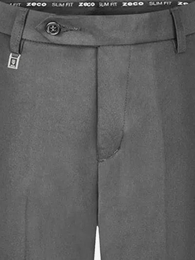 Zeco Schoolwear Boys School Slim Fit Regular Leg Trousers In Grey