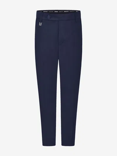 Zeco Schoolwear Boys School Slim Fit Regular Leg Trousers In Blue