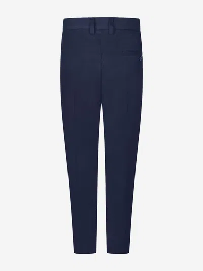 Zeco Schoolwear Boys School Slim Fit Regular Leg Trousers In Blue