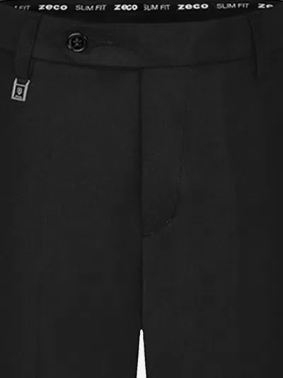 Zeco Schoolwear Boys School Slim Fit Long Leg Trousers In Black