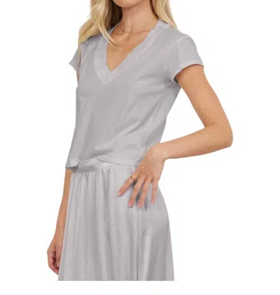 Lamade Suri Organic Deep V Tee In Chrome In Yellow