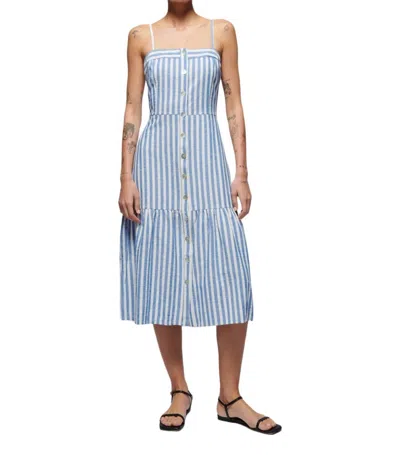 Nation Ltd Luciana Stripe Single Tier Dress In Parisian Blue Stripe In Multi