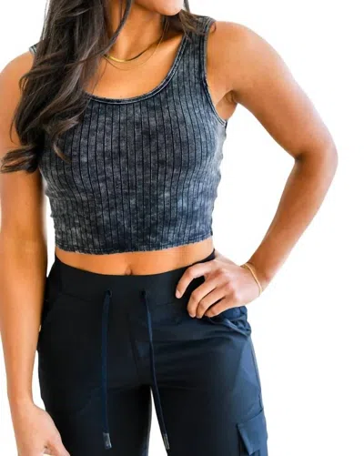 White Birch Get On My Level Cropped Cami In Mineral Wash In Multi