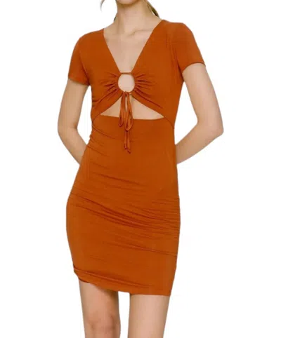 Final Touch Shelby Mini Dress In Cognac In Green