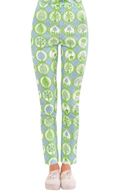 Gretchen Scott Circle Of Love Pull On Pants In Periwinkle/kelly In Multi