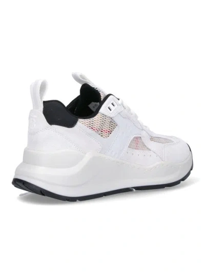 Shop Burberry Women "vintage Check" Pattern Sneakers In White