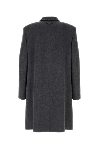 Shop Prada Coats In Grey