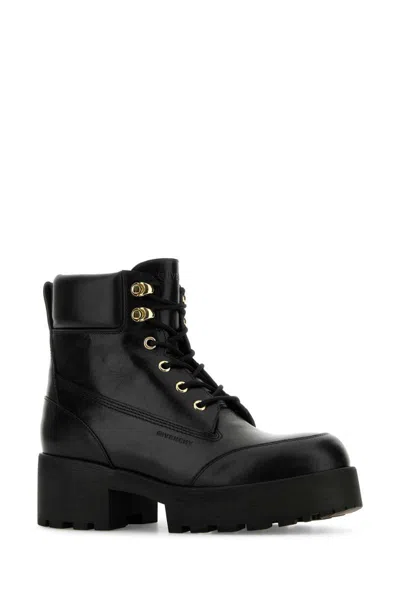 Givenchy Trekker Leather Combat Boots In Black