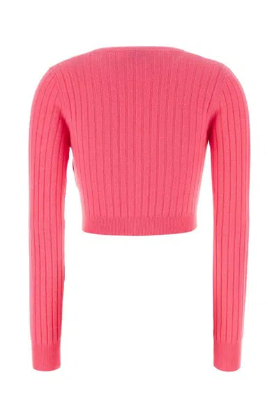 Off-white Off White Fuchsia Wool Blend Cardigan In Pink