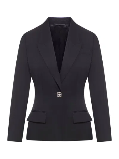 Givenchy Jacket In Wool With 4g Liquid Detail In Black