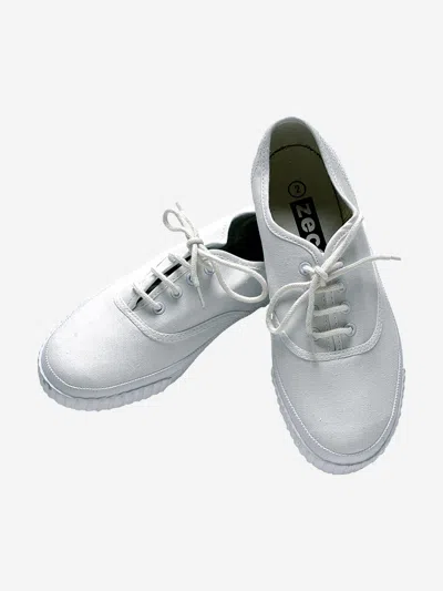 Zeco Schoolwear Kids School Lace Up Plimsolls In White