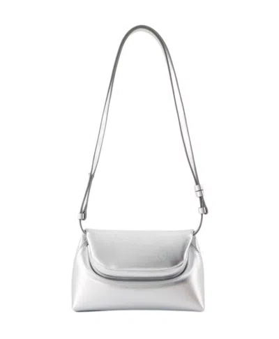 Osoi Folder Mini Crossbody -  - Leather - Silver In Silver