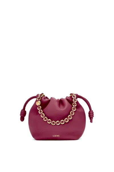 Loewe Mini Flamenco Purse Bag In Mellow Nappa Lambskin In Crimson