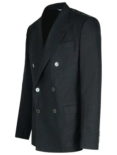 Dolce & Gabbana 'drop 7' Dark Grey Wool Blazer In Grey