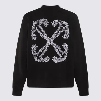 Shop Off-white Black And White Cotton Embroidered Arrow Sweatshirt