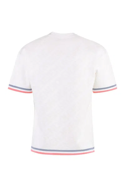 Shop Fendi Jacquard Knit T-shirt In White