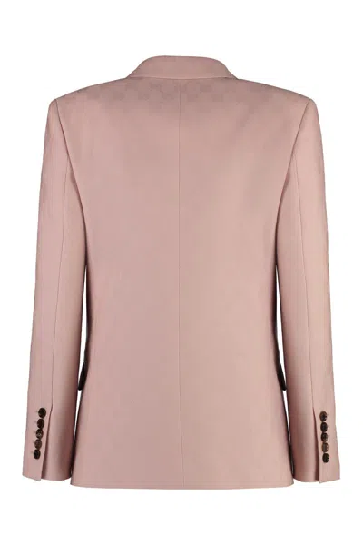 Shop Gucci Wool Blazer In Pink