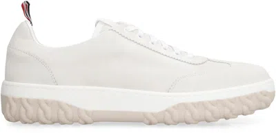 Shop Thom Browne Court Low-top Sneakers In White