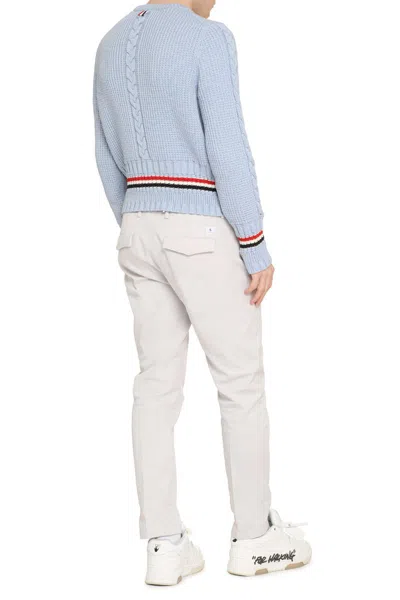 Shop Thom Browne Long Sleeve Crew-neck Sweater In Blue