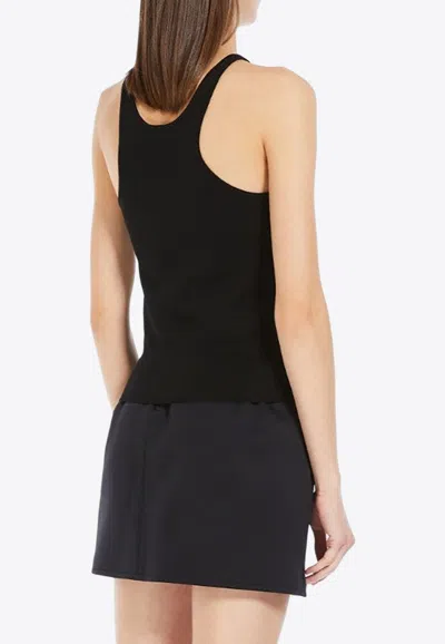 Max Mara Black Alfeo Halter Top In Black