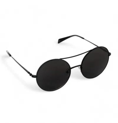 Buddylove Capri Round Double Ridge Sunglasses In Black In Black