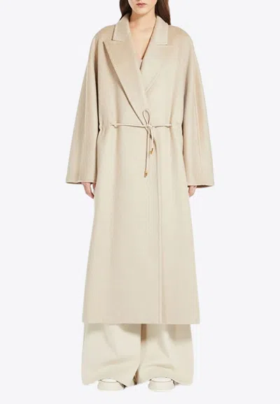 Max Mara Oversize Cashmere Coat In Beige