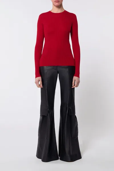 Gabriela Hearst Browning Knit Sweater In Scarlet Red Cashmere Silk In Scarlet Red