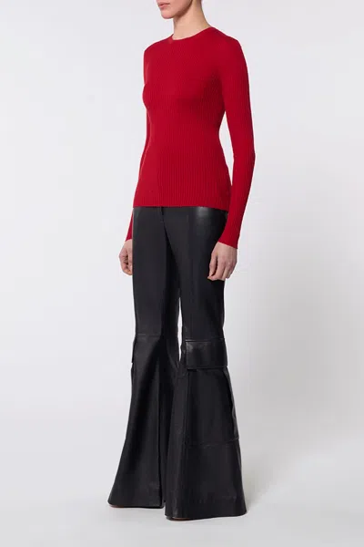 Gabriela Hearst Browning Knit Sweater In Scarlet Red Cashmere Silk In Scarlet Red