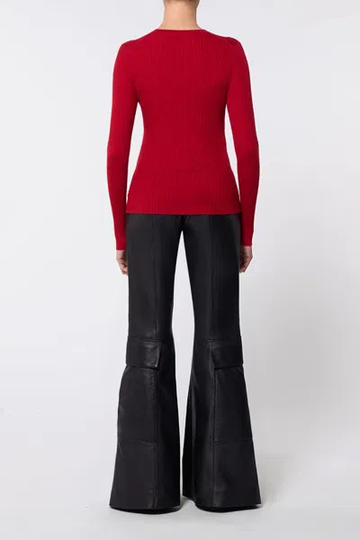 Gabriela Hearst Browning Knit Sweater In Scarlet Red Cashmere Silk In Scarlet Red