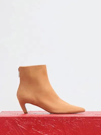 Gabriela Hearst Clayton Ankle Boot In Dark Camel Suede In Dark Camel