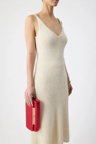 Gabriela Hearst Downs V-neck Silk-cashmere Midi Dress In Ivory