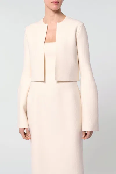 Shop Gabriela Hearst Katlin Knit Jacket In Ivory Merino Wool
