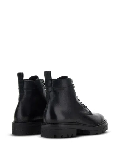 Hogan H673 Combact Boots Shoes In Black