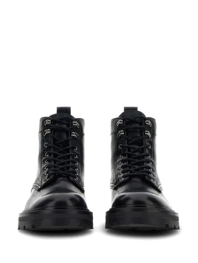 Hogan H673 Combact Boots Shoes In Black