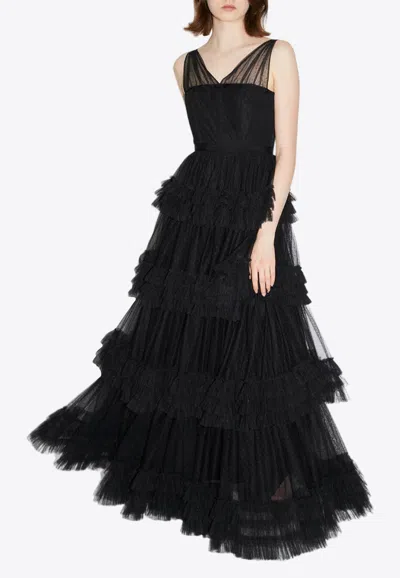 Huishan Zhang Tulle Caitlin Gown In Black