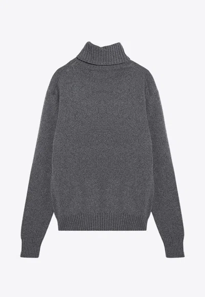 Shop Ami Alexandre Mattiussi Cashmere Turtleneck Sweater In Gray