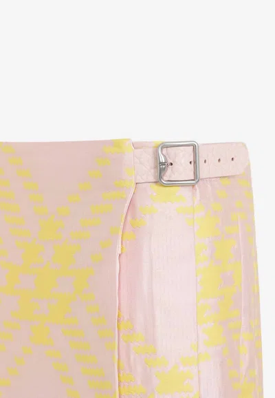 Burberry Checked A-line Mini Skirt In Pink