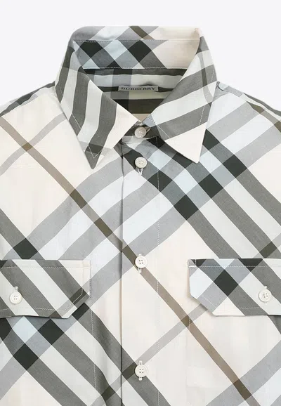 Burberry Short Sleeve Check Design Shirt In Multi
