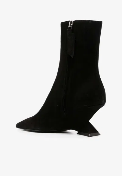 Attico Cheope Suede Leather Ankle Boots 60mm In Black