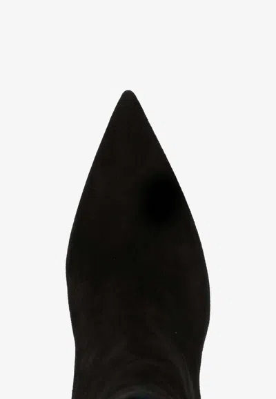 Attico Cheope Suede Leather Ankle Boots 60mm In Black